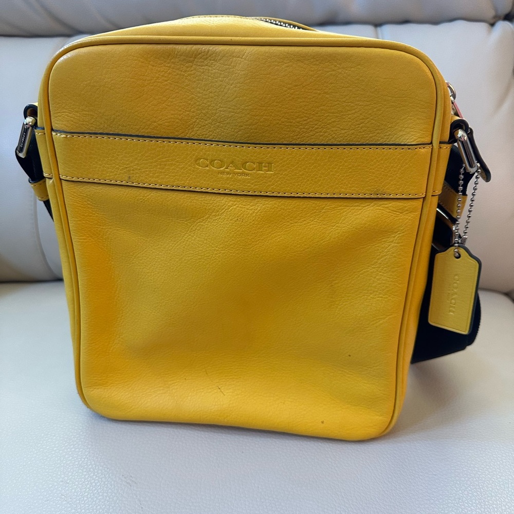 Leather Coach Yellow Crossbody